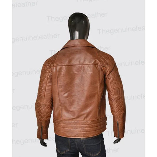 Mens Brown Biker Leather Jacket