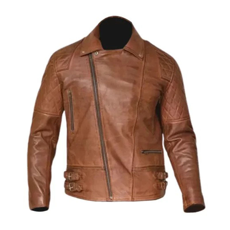 Mens Brown Biker Leather Jacket