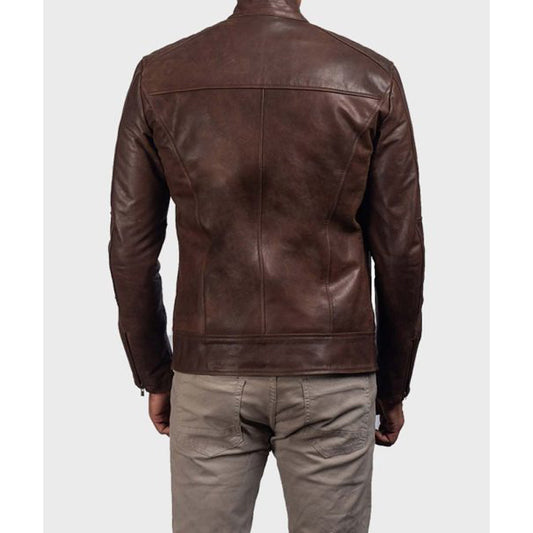 Casual Brown Mens Leather Jacket