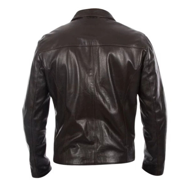 Men Brown Italian Real Leather Jacket