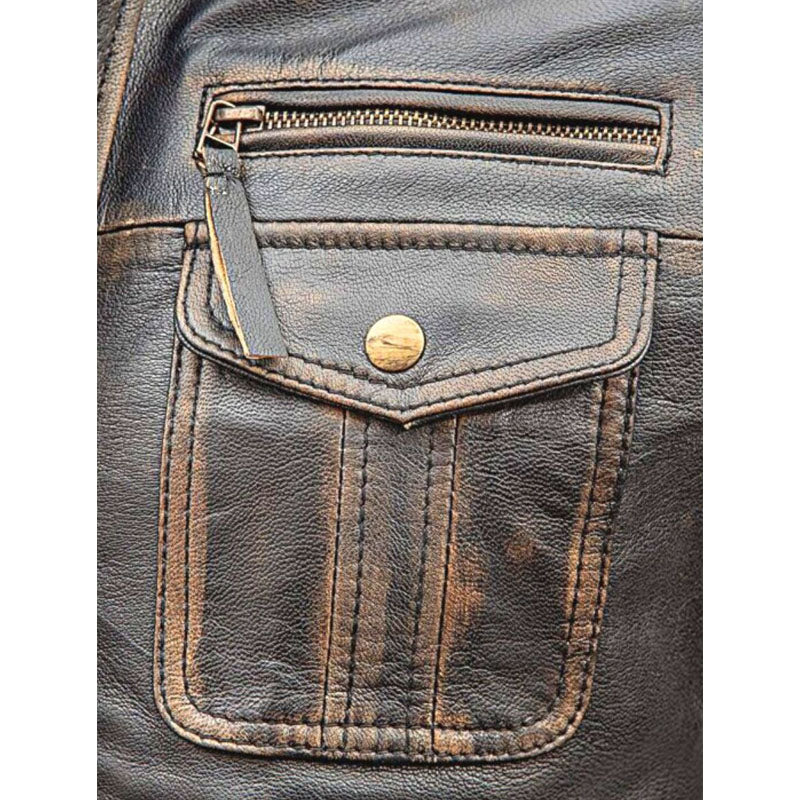 Cafe Racer Vintage Classic Biker Leather Jacket