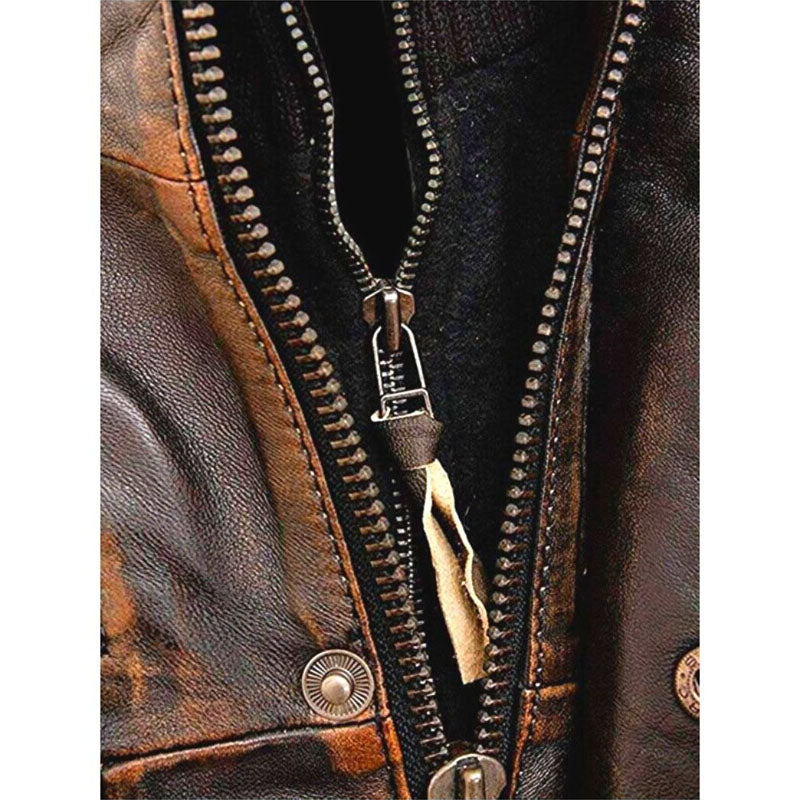 Cafe Racer Vintage Classic Biker Leather Jacket