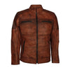 Cafe Racer Brown Motorcycle Jacket