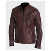 Mens Café Racer Maroon Jacket