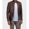 Casual Brown Mens Leather Jacket