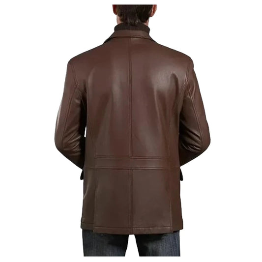 Men’s Classic Brown Leather Blazer