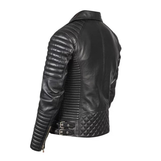Men Cross Brando Leather Jacket