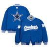 Men's Dallas Cowboys Blue Satin Full-Snap Bomber Jacket