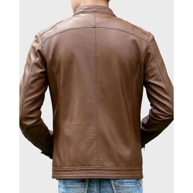 Brown Mens Casual Leather Jacket