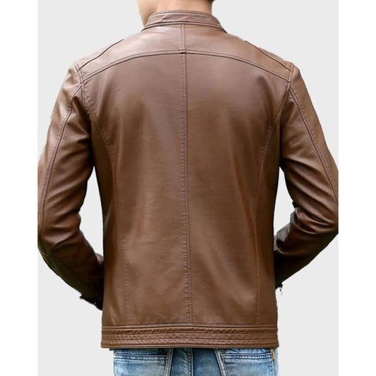 Brown Mens Casual Leather Jacket