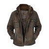 Mens Dark Brown Distressed Jacket