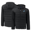 Men's Detroit Lions Cutter & Buck Black Hybrid Eco Hooded Jacket