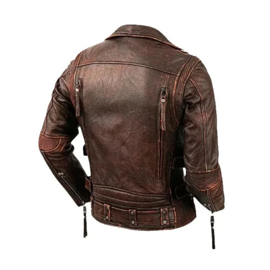 Men Genuine Cowhide Motorcycle Jacket