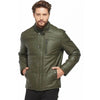 Men’s Real Green Leather Inflatable Jacket