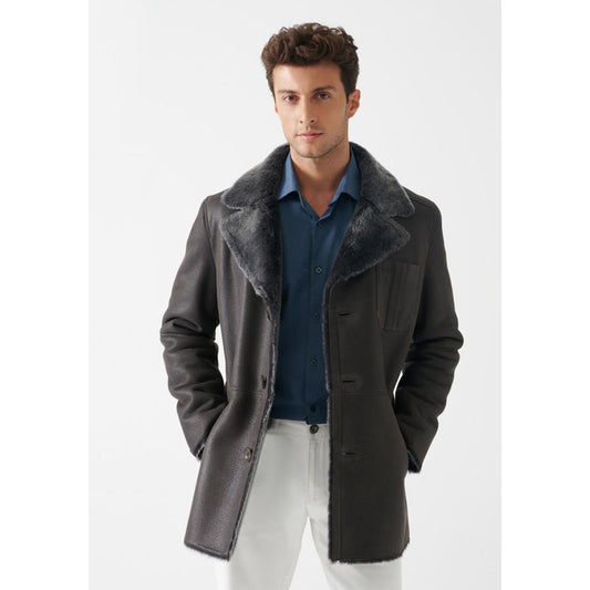 Men’s Grey Shearling Coat