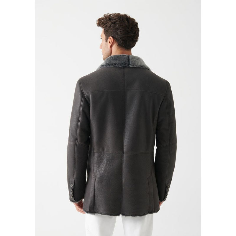 Men’s Grey Shearling Coat