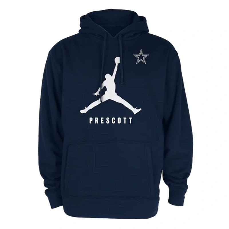 Men's Jordan Brand Dak Prescott Navy Dallas Hoodie