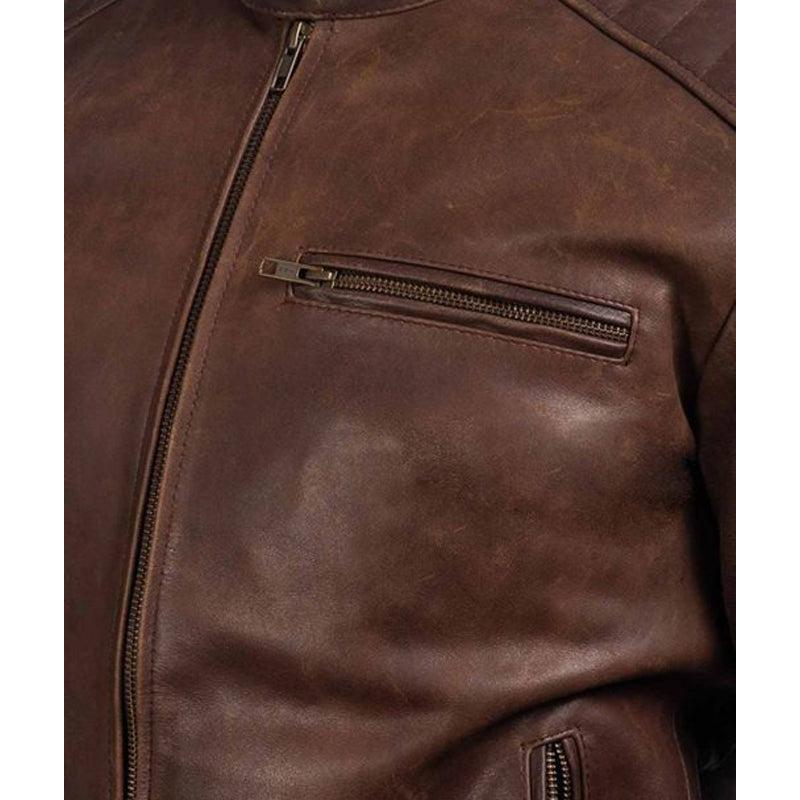 Casual Brown Mens Leather Jacket