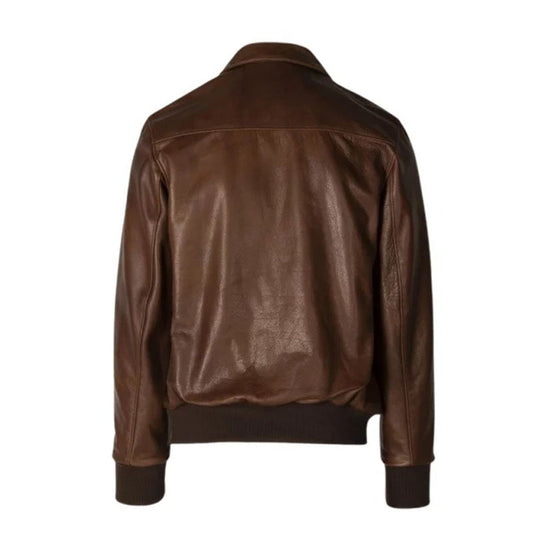 Men Motorcycle Distressed Brown Jacket