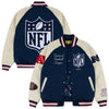 Men's NFL Blue Letterman Full-Snap Jacket Front & Back