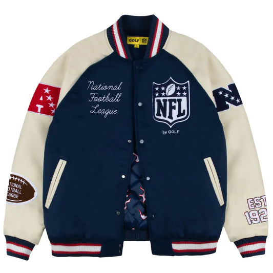 Men’s NFL Blue Letterman Full-Snap Jacket