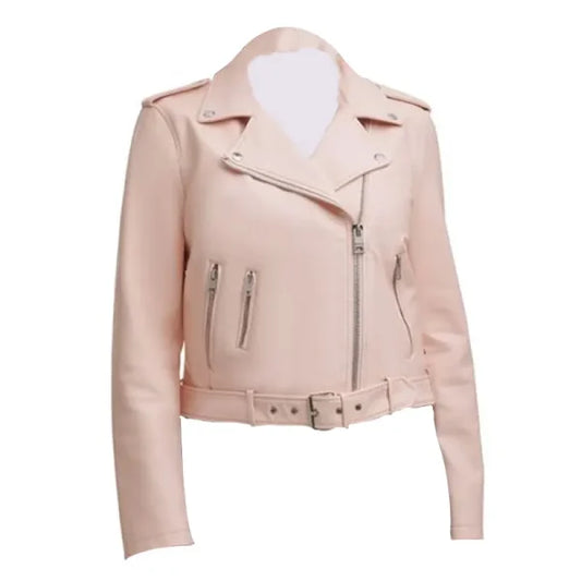 Mens-Pink-Biker-Leather-Jacket