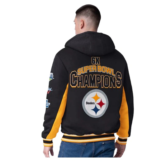 Men’s Pittsburgh Steelers G-III Extreme Black Hooded Jacket