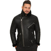 Men’s Real Black Leather Biker Style Jacket