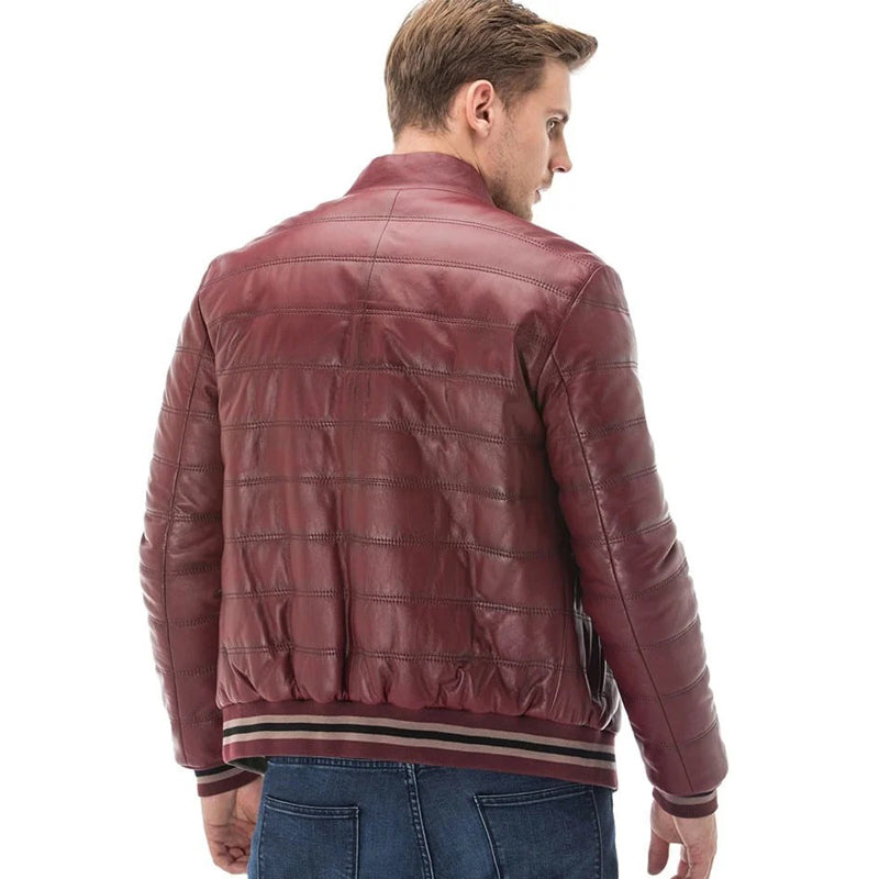 Men’s Real Burgundy Leather Jacket
