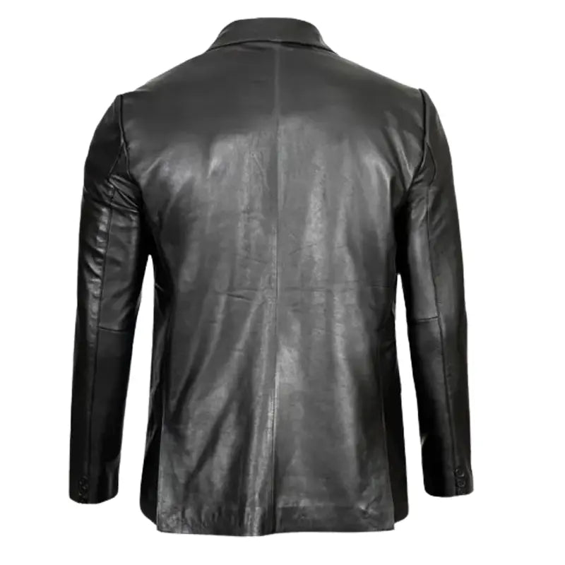 Men’s Real Lambskin Leather Black Blazer