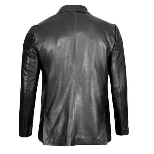 Men’s Real Lambskin Leather Black Blazer
