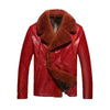Mens Shearling Red Leather Jacket