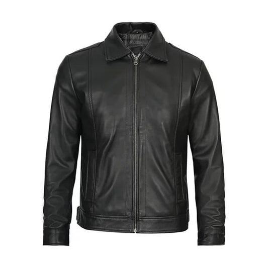 Men Simple Cafe Racer Jacket