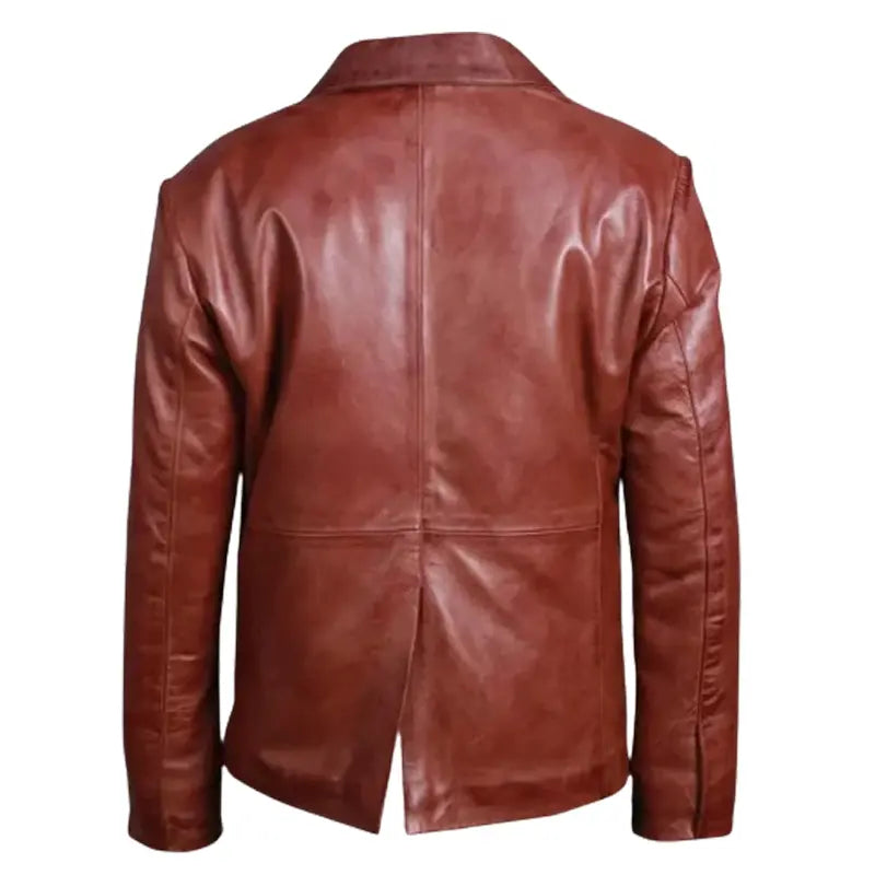 Men’s Slim fit Brown Leather Blazer