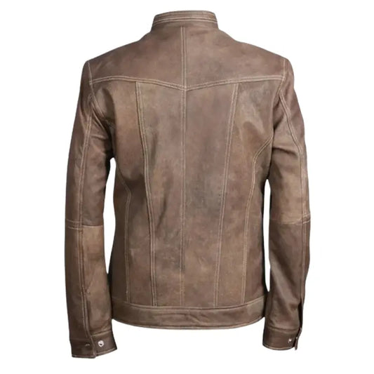 Men’s Slim fit Brown Leather Jacket
