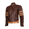 Men’s Tan Brown Distressed Leather Jacket