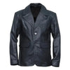 Men’s-Two-Buttons-Black-Leather-Blazer