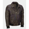 Mens Vintage Bomber Distressed Brown Jacket