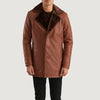Cinnamon Brown Leather Fur Coat