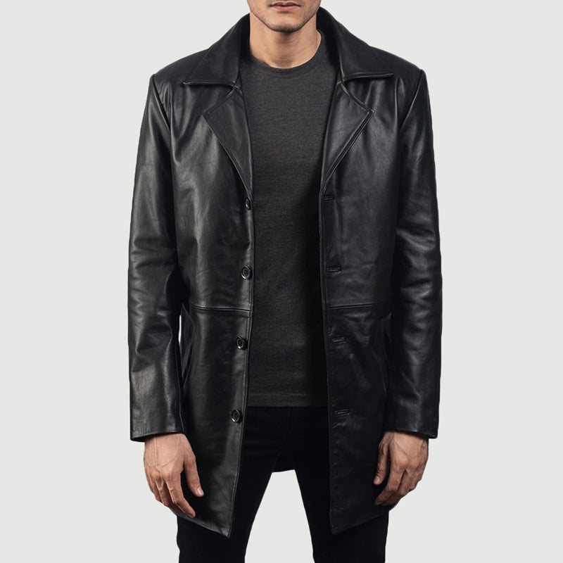 Classmith Black Leather Coat
