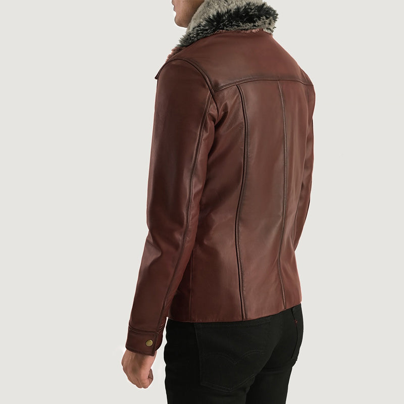 Evan Hart Fur Brown Leather Jacket