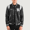Liberte New York Black Leather Varsity Jacket