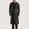 Mateo Brown Leather Single Breasted Coat
