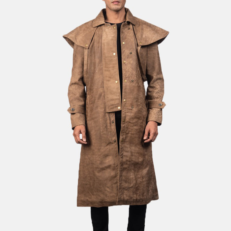 Maverick Brown Leather Duster