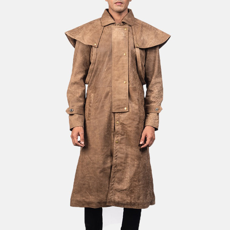 Maverick Brown Leather Duster