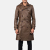 Royson Brown Leather Duster Coat
