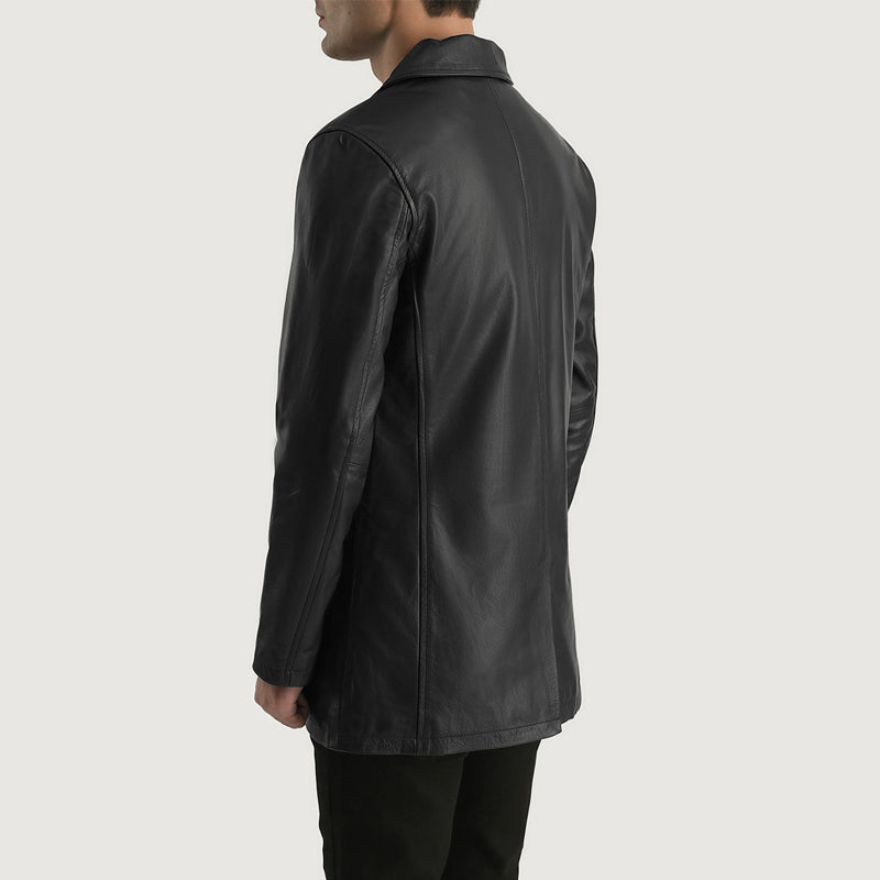 Urban Slate Black Leather Coat