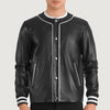 Willis Black Leather Varsity Jacket