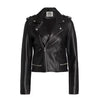 Moto Biker Black Leather Jacket
