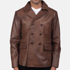 Mr. Bailey Brown Leather Naval Peacoat